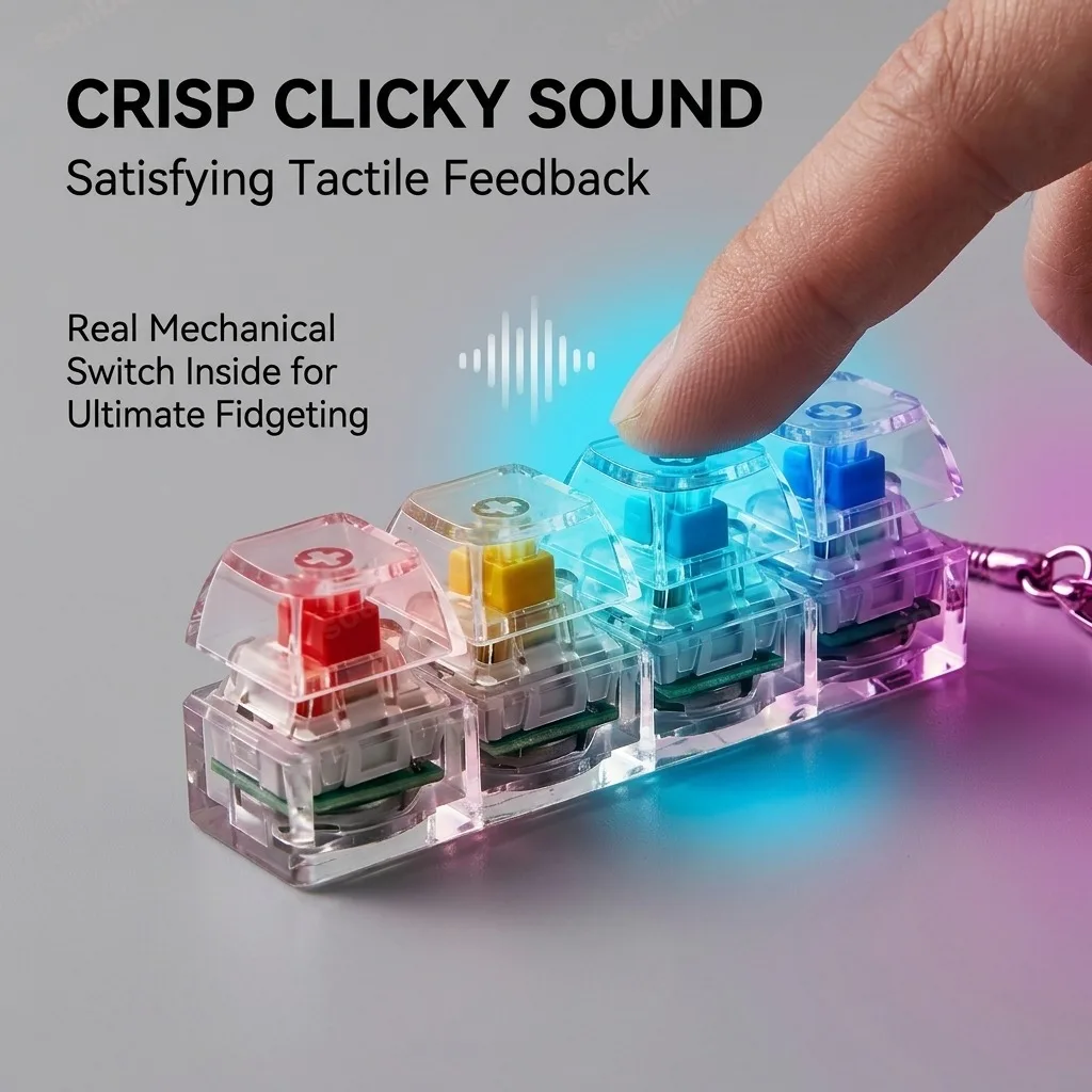 LED Keyboard Keychain Fidget T - Electronics Gadgets For Kids review and price